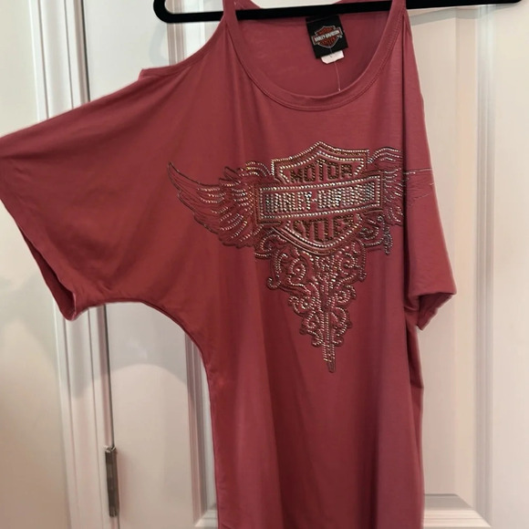 Harley-Davidson® Women's Winged B&S Cold Shoulder Short Sleeve Tee 
Never worn - Picture 2 of 3